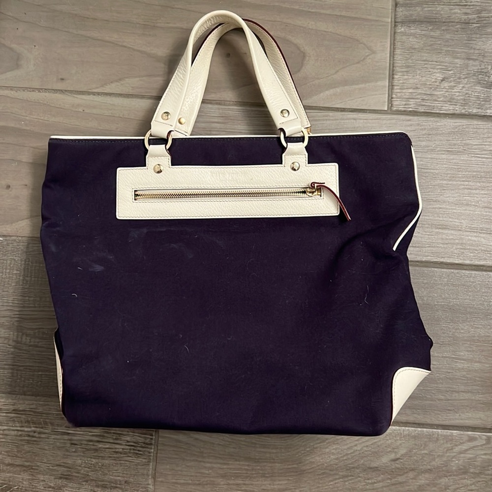 Kate Spade canvas and leather tote